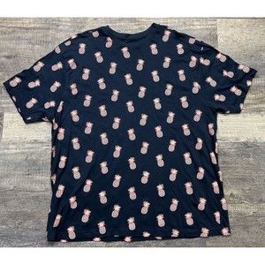 Universal Thread Woman's Pineapple Print Button Short Sleeve Shirt Size 3X